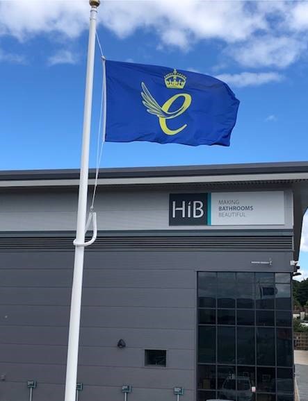 HiB flying the QAE flag at their headquarters, Inspire House