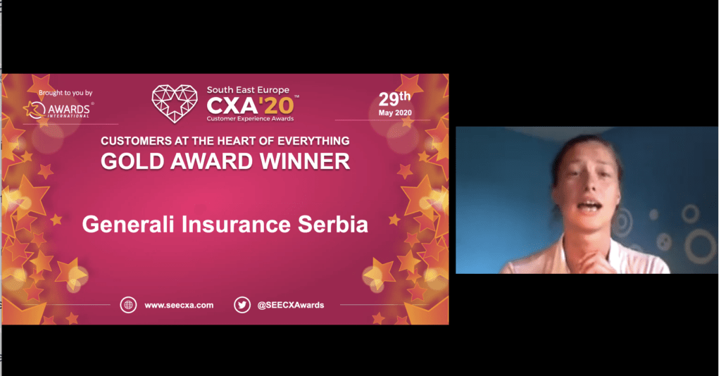 Generali Insurance Serbia, South East Europe Customer Experience Awards 2020, Virtual Ceremonies, Awards, international awards, awards international, August The Awards Consultancy, August Recognition, Donna O'Toole